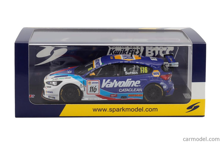 Ford Focus Team Napa Racing UK N°116 Silverstone Btcc 2025 Ashley Sutton 1:43 Spark Model modrá biela