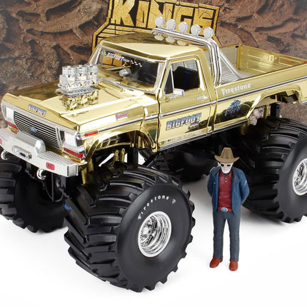 Ford F-150 Monster Nákladiak - Big Foot N°1 - Bob Chandler Figúrka 1979 1:18 Greenlight zlatá strieborná
