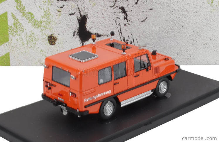 RMA Amphi (anfibio) Ranger 2800 Rettungsfahzeug SR Emergency Vehicle Germany 1985 1:43 Autocult oranžová