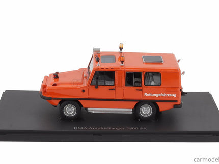RMA Amphi (anfibio) Ranger 2800 Rettungsfahzeug SR Emergency Vehicle Germany 1985 1:43 Autocult oranžová