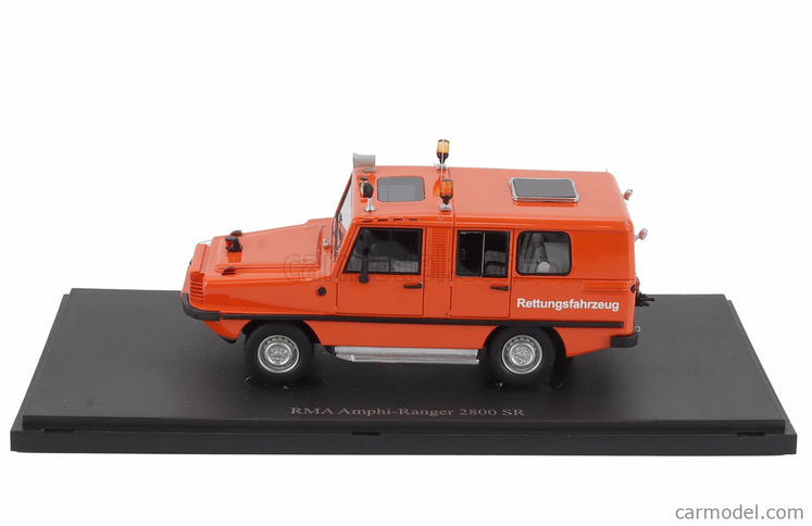 RMA Amphi (anfibio) Ranger 2800 Rettungsfahzeug SR Emergency Vehicle Germany 1985 1:43 Autocult oranžová