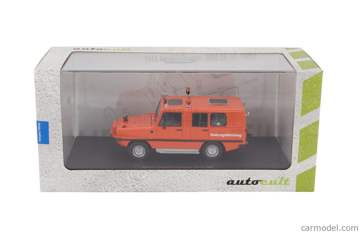 RMA Amphi (anfibio) Ranger 2800 Rettungsfahzeug SR Emergency Vehicle Germany 1985 1:43 Autocult oranžová
