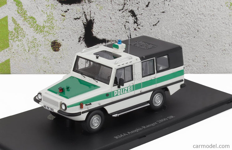 RMA Amphi (anfibio) Ranger 2800 SR Polizei Germany 1985 1:43 Autocult biela zelená