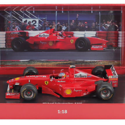 Ferrari F1 F300 N°3 Pole Position A Víťaz Monza Canada GP Verzia Po Preteku 1998 Michael Schumacher 1:18 Werk83 červená biela