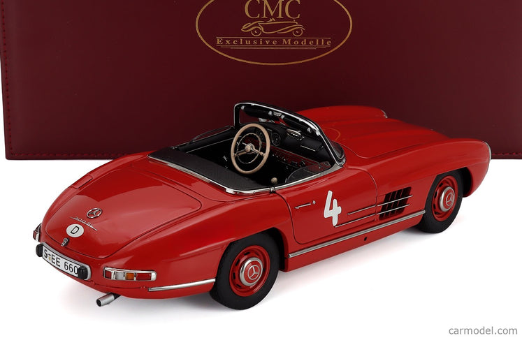 Mercedes Benz 300SL Roadster Spider Open N°4 Pferdsfeld Rennen 1961 - Classic Gala Schwetzinger International Concours D'elegance 2026 1:18 CMC červená