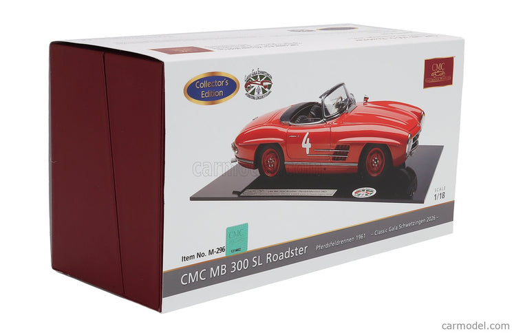 Mercedes Benz 300SL Roadster Spider Open N°4 Pferdsfeld Rennen 1961 - Classic Gala Schwetzinger International Concours D'elegance 2026 1:18 CMC červená
