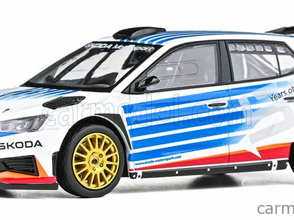 Skoda Fabia IV RS RALLY2 2022 - Skoda Motorsport Design 2025 130RS 1:43 Abrex biela svetlomodrá