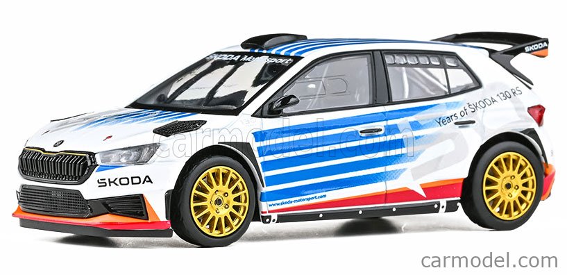 Skoda Fabia IV RS RALLY2 2022 - Skoda Motorsport Design 2025 130RS 1:43 Abrex biela svetlomodrá