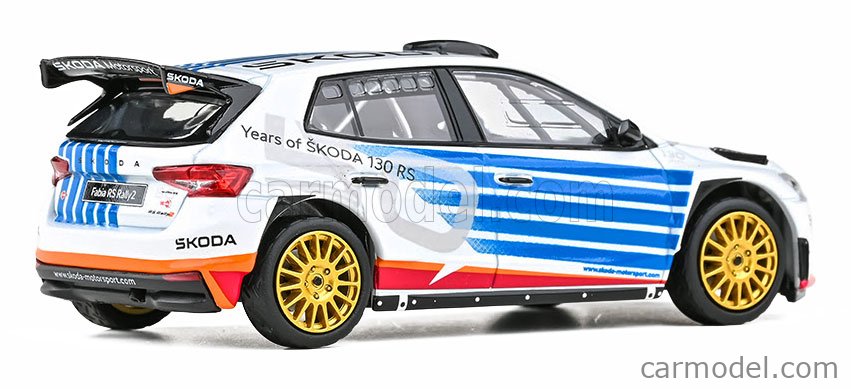 Skoda Fabia IV RS RALLY2 2022 - Skoda Motorsport Design 2025 130RS 1:43 Abrex biela svetlomodrá