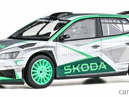 Skoda Fabia IV RS RALLY2 2022 - Skoda Motorsport Design 2023 1:43 Abrex strieborná zelená