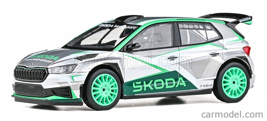 Skoda Fabia IV RS RALLY2 2022 - Skoda Motorsport Design 2023 1:43 Abrex strieborná zelená