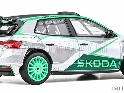 Skoda Fabia IV RS RALLY2 2022 - Skoda Motorsport Design 2023 1:43 Abrex strieborná zelená