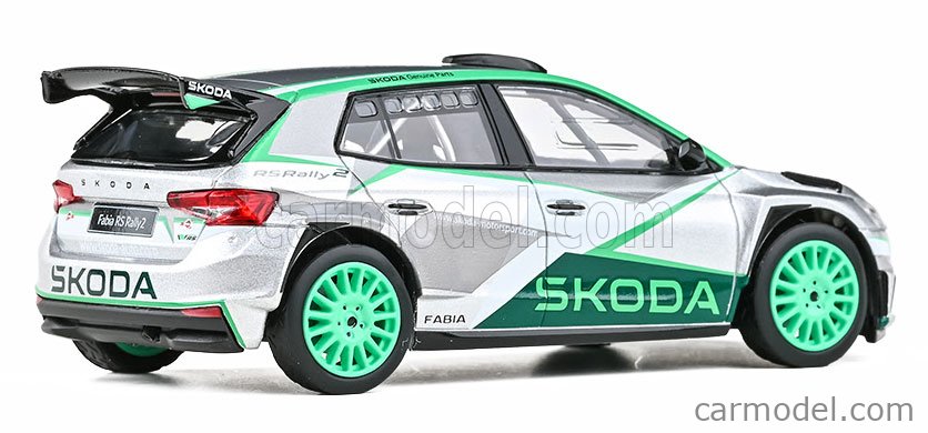 Skoda Fabia IV RS RALLY2 2022 - Skoda Motorsport Design 2023 1:43 Abrex strieborná zelená