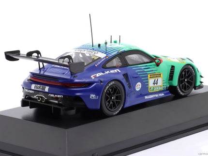 Porsche 911 992 GT3 R Team Falken Motorsports N°44 24h Nurburgring 2025 Dorian Boccolacci - Tim Heinemann - Dennis Marschall - Morris Schuring 1:43 IXO Models zelená modrá
