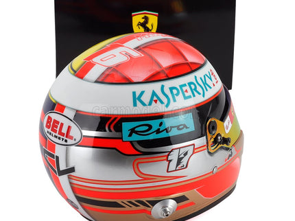 Bell Helmet Charles Leclerc F1 Monaco GP 2019 N°16 SF-26 Team Ferrari Mission Winnow - Tribute Herve Leclerc A Jules Bianchi 1:2 Mini Helmet modrá žltá červená