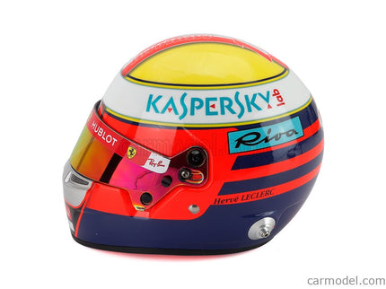 Bell Helmet Charles Leclerc F1 Monaco GP 2019 N°16 SF-26 Team Ferrari Mission Winnow - Tribute Herve Leclerc A Jules Bianchi 1:2 Mini Helmet modrá žltá červená