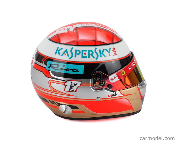Bell Helmet Charles Leclerc F1 Monaco GP 2019 N°16 SF-26 Team Ferrari Mission Winnow - Tribute Herve Leclerc A Jules Bianchi 1:2 Mini Helmet modrá žltá červená