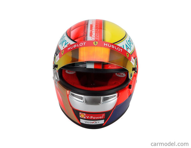 Bell Helmet Charles Leclerc F1 Monaco GP 2019 N°16 SF-26 Team Ferrari Mission Winnow - Tribute Herve Leclerc A Jules Bianchi 1:2 Mini Helmet modrá žltá červená