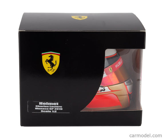 Bell Helmet Charles Leclerc F1 Monaco GP 2019 N°16 SF-26 Team Ferrari Mission Winnow - Tribute Herve Leclerc A Jules Bianchi 1:2 Mini Helmet modrá žltá červená