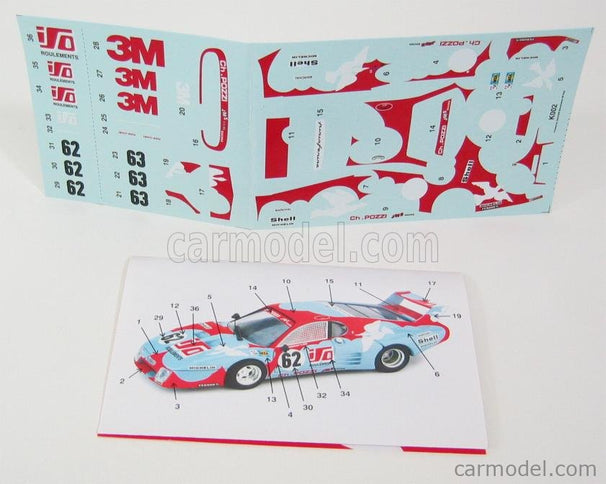 Ferrari 512BB LM N°62-63 24h Le Mans 1979 1:43 Brumm červená svetlomodrá