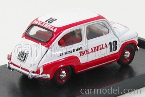 Fiat 600D - Amaro 18 Isolabella 1960 1:43 Brumm biela červená