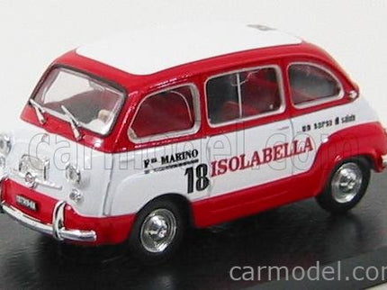 Fiat 600D Multipla - Amaro 18 Isolabella 1:43 Brumm biela červená