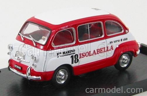 Fiat 600D Multipla - Amaro 18 Isolabella 1:43 Brumm biela červená
