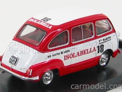 Fiat 600D Multipla - Amaro 18 Isolabella 1:43 Brumm biela červená