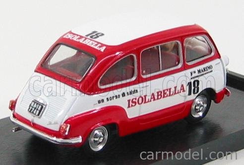 Fiat 600D Multipla - Amaro 18 Isolabella 1:43 Brumm biela červená