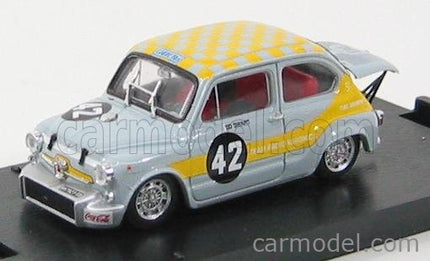 Fiat 600 1000 Abarth N°42 Sc.Radio Veronica Zandvoort Trophy 1969 1:43 Brumm Rey žltá