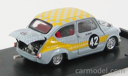 Fiat 600 1000 Abarth N°42 Sc.Radio Veronica Zandvoort Trophy 1969 1:43 Brumm Rey žltá