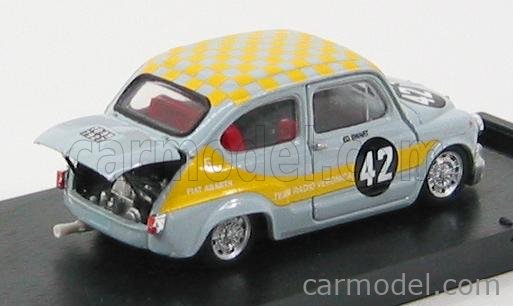 Fiat 600 1000 Abarth N°42 Sc.Radio Veronica Zandvoort Trophy 1969 1:43 Brumm Rey žltá