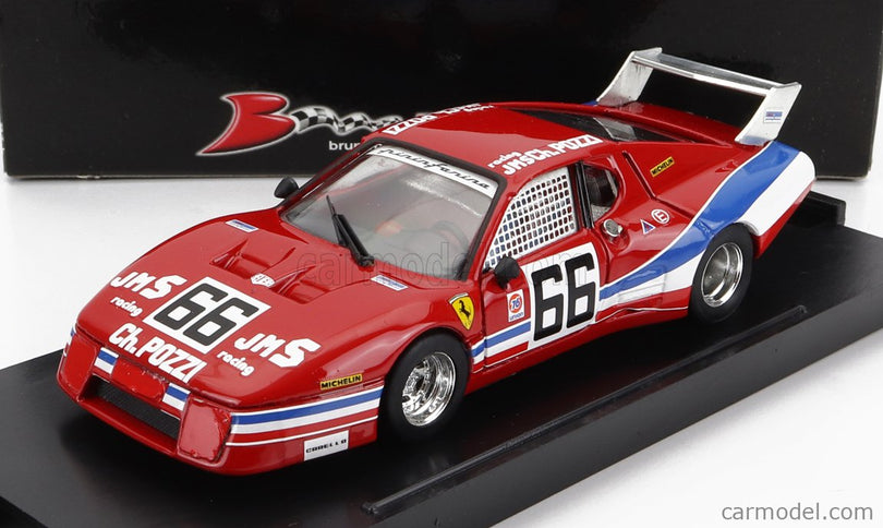 Ferrari 512BB LM 4.9L Team Jms Racing Charles Pozzi N°66 24h Daytona 1979 Jean Claude Andruet - Spartaco Dini - Claude Ballaut Lena 1:43 Brumm červená