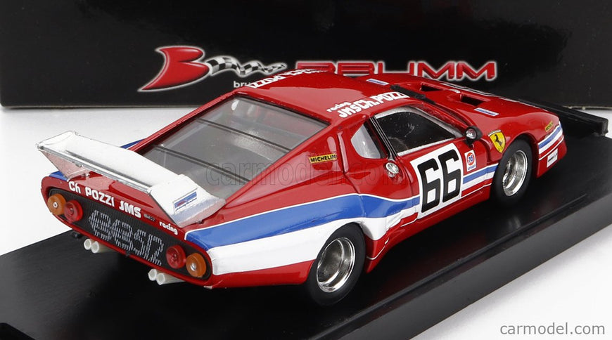 Ferrari 512BB LM 4.9L Team Jms Racing Charles Pozzi N°66 24h Daytona 1979 Jean Claude Andruet - Spartaco Dini - Claude Ballaut Lena 1:43 Brumm červená