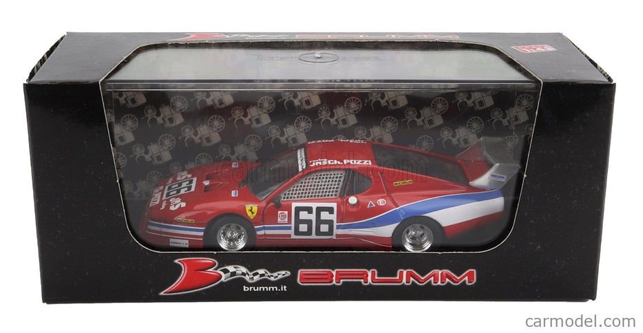 Ferrari 512BB LM 4.9L Team Jms Racing Charles Pozzi N°66 24h Daytona 1979 Jean Claude Andruet - Spartaco Dini - Claude Ballaut Lena 1:43 Brumm červená