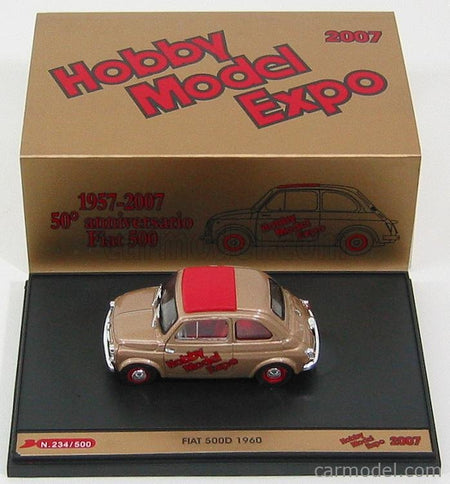 Fiat 500D 1960 - Hobby Model Expo 2007 1:43 Brumm zlatá metalická