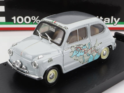 Fiat 600 Rally Raid Roma-Calcutta 1955 13.260Km IN 11 Giorni - 11 Days 1:43 Brumm sivá