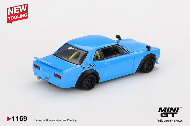 Nissan Skyline LB Works Hakosuka Coupe 1969 1:64 MINI GT Baby Blue