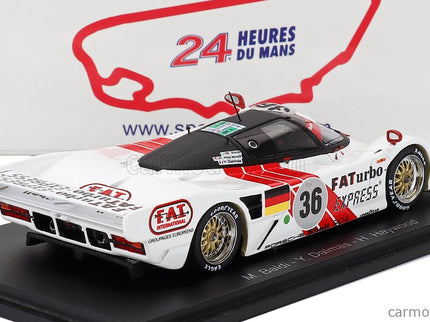 Porsche Dauer 962 3.0L Turbo Team Le Mans Porsche N°36 Víťaz 24h Le Mans 1994 Mauro Baldi - Hurley Haywood - Yannick Dalmas 1:43 Spark Model biela červená