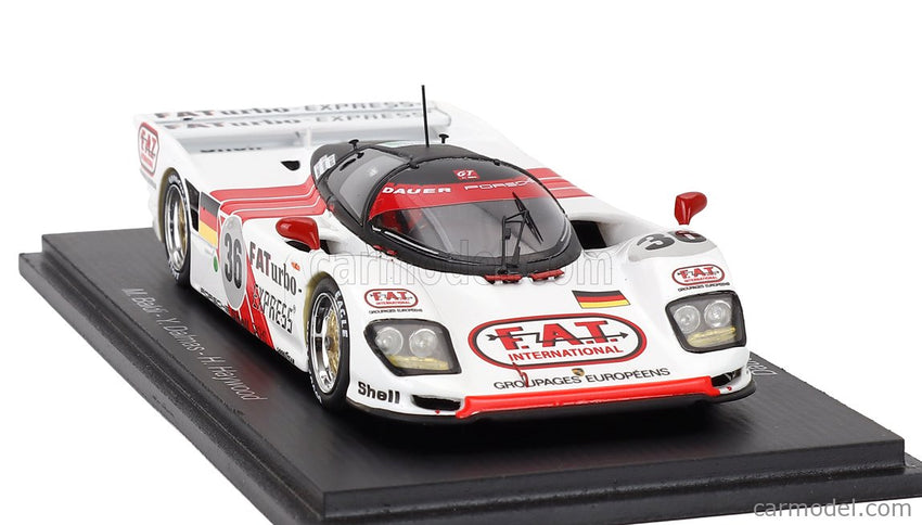 Porsche Dauer 962 3.0L Turbo Team Le Mans Porsche N°36 Víťaz 24h Le Mans 1994 Mauro Baldi - Hurley Haywood - Yannick Dalmas 1:43 Spark Model biela červená