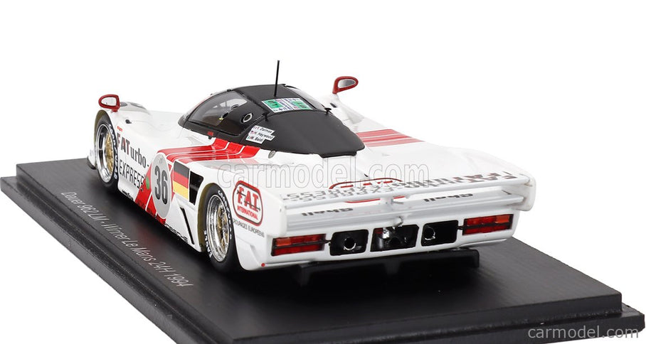 Porsche Dauer 962 3.0L Turbo Team Le Mans Porsche N°36 Víťaz 24h Le Mans 1994 Mauro Baldi - Hurley Haywood - Yannick Dalmas 1:43 Spark Model biela červená