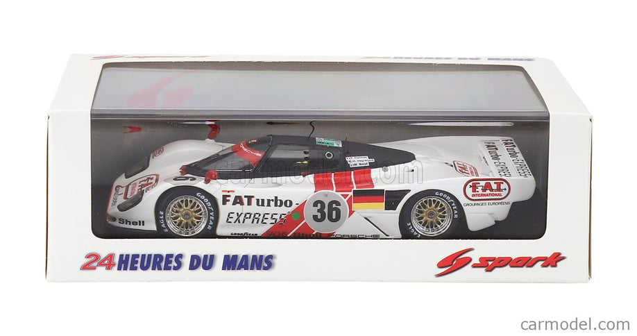 Porsche Dauer 962 3.0L Turbo Team Le Mans Porsche N°36 Víťaz 24h Le Mans 1994 Mauro Baldi - Hurley Haywood - Yannick Dalmas 1:43 Spark Model biela červená