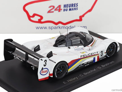 Peugeot 905 EVO1B 3.5L V10 Team Peugeot Talbot Sport N°3 Víťaz 24h Le Mans 1993 Geoff Brabham - Christophe Bouchut - Eric Helary 1:43 Spark Model biela čierna