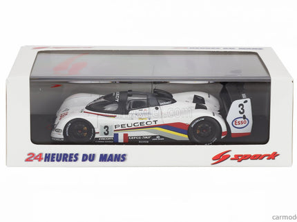 Peugeot 905 EVO1B 3.5L V10 Team Peugeot Talbot Sport N°3 Víťaz 24h Le Mans 1993 Geoff Brabham - Christophe Bouchut - Eric Helary 1:43 Spark Model biela čierna