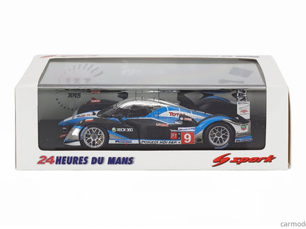 Peugeot 908 Hdi Fap 5.5L Turbo V12 Team Peugeot Sport Total N°9 Víťaz 24h Le Mans 2009 David Brabham - Marc Gene - Alexander Wurz 1:43 Spark Model čierna modrá strieborná