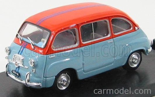 Fiat 600D Multipla Operazione San Gennaro 1966 1:43 Brumm svetlomodrá oranžová