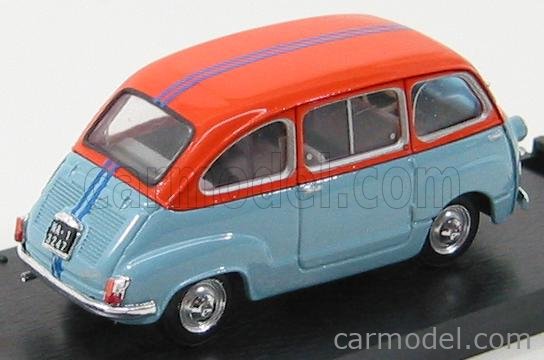 Fiat 600D Multipla Operazione San Gennaro 1966 1:43 Brumm svetlomodrá oranžová