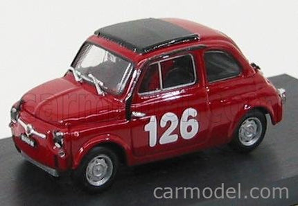 Fiat 500 59 Abarth N°126 Premio Campagnano Vallelunga 1965 Raffaele Pinto 1:43 Brumm červená