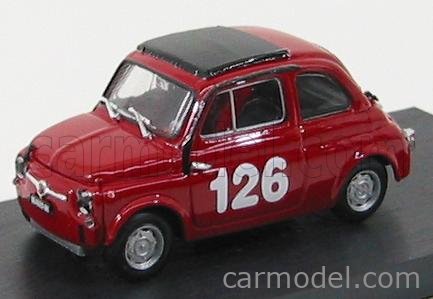 Fiat 500 59 Abarth N°126 Premio Campagnano Vallelunga 1965 Raffaele Pinto 1:43 Brumm červená