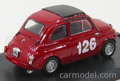 Fiat 500 59 Abarth N°126 Premio Campagnano Vallelunga 1965 Raffaele Pinto 1:43 Brumm červená